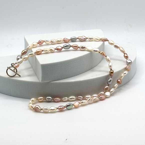 Genuine Natural Fashion Baroque Nugget Freshwater Pearl Necklace - Picture 8 of 9